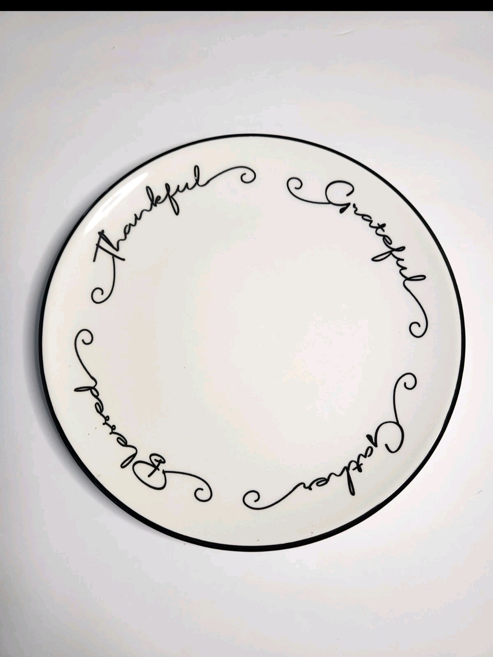 Set Of 2 Robert Stanley White 'Thankful Grateful Blessed Gather' Dinner Plate